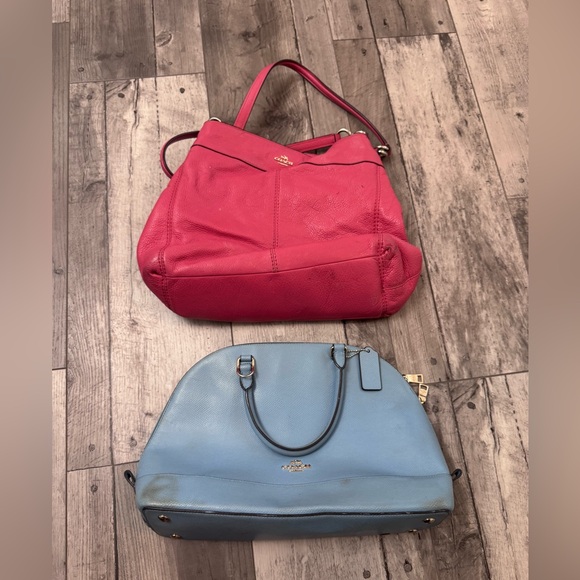 Coach BuNDLE Sierra Satchel Blue & Lexy Shoulder Pink Mauve Bags Purses READ - Picture 1 of 16